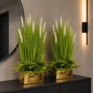 Sztuczna trawa w donicy kompozycja zielona Riva gold 80cm new