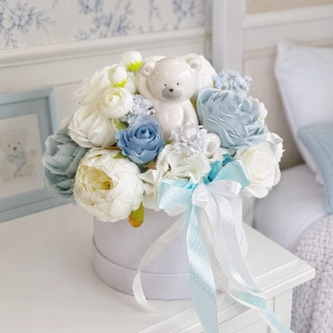Flowerbox pastelowy baby boy blue L