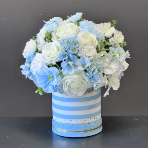 Flower Box dla dziecka – wyjątkowy prezent na narodziny, chrzest i roczek Light Blue
