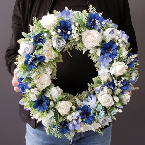 Wianek na drzwi kominek dekoracja na płytę Flora 45cm