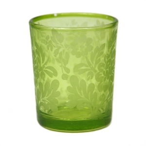 Świecznik ornament tea-light szkło zielony