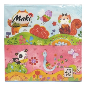Serwetki Maki zwierzątka mix kolor