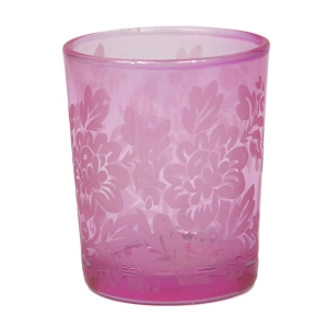 Świecznik ornament tea-light szkło róż
