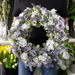 Wianek na drzwi kominek dekoracja Flora 45cm